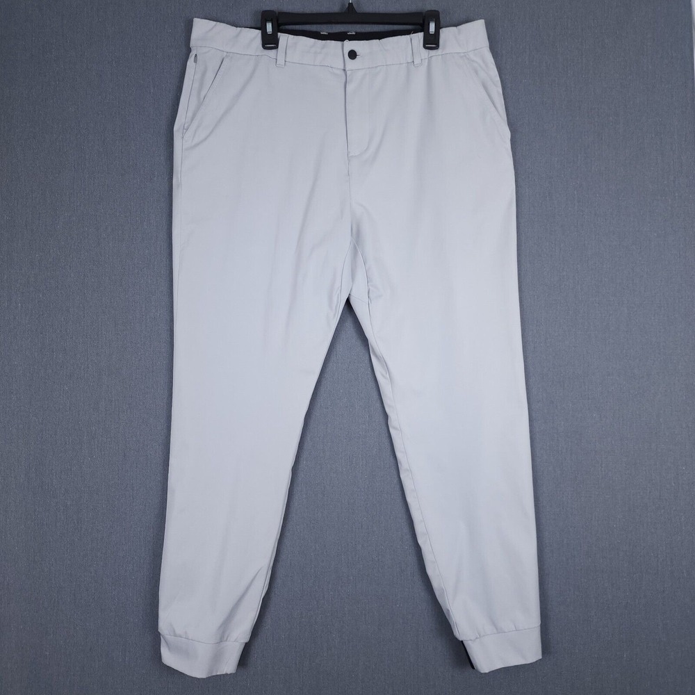 Good Good Golf Club Sport Jogger Pants Mens 38‎ (Fits 38x30) Light Gray Stretch